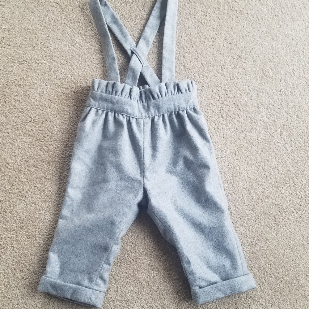 Jacadi France Wool Trouser Suspenders Ruffle 18